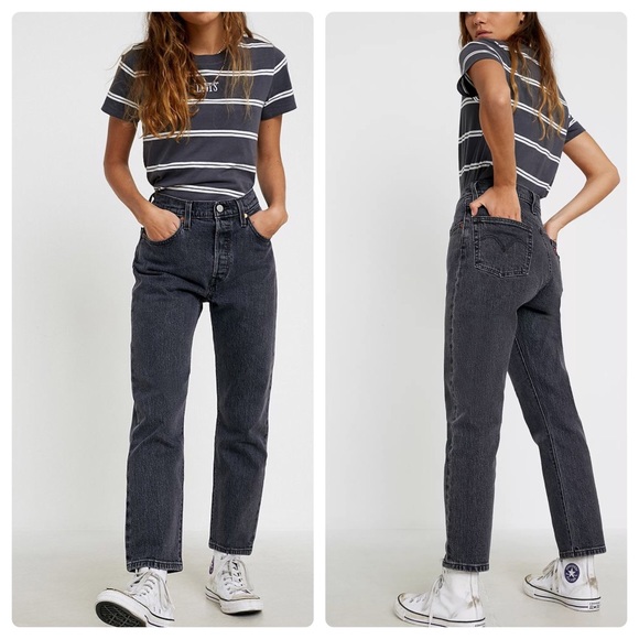 Levi's Denim - Levi’s 501 Mom Jeans Washed Black Size 34x29 Plus